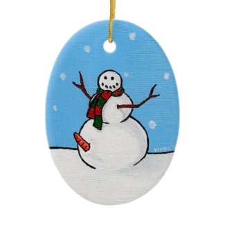 Very happy snowman ornament ornament