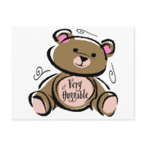 Very Huggable Teddy Bear Postcard