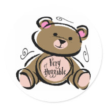 Very Huggable Teddy Bear Stickers