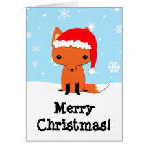 Very Merry Christmas Fox card