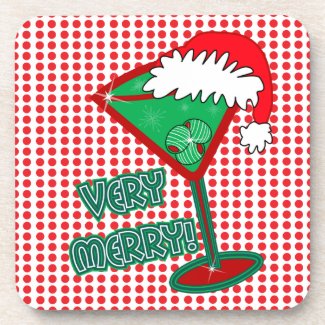 Very Merry! Christmas Martini DrinkCoasters corkcoaster