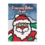 Very Merry Christmas Santa Claus Postcard