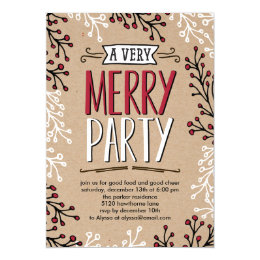 Very Merry Party Holiday Party Invitation