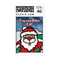 Very Merry Santa Claus Christmas Postage Stamps stamp