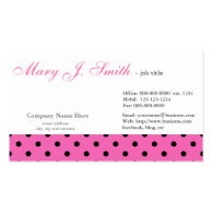Very neat pink polka dots graphic design business card