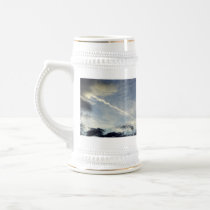 Very nice double traces of airplane in the morning mug