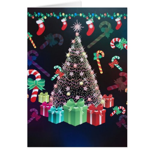 very pretty decorated christmas tree card zazzle very pretty decorated christmas tree card zazzle