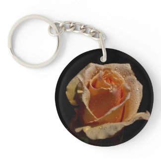 Very Pretty Orange Rose Acrylic Keychain