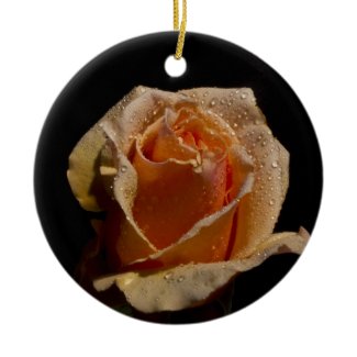 Very Pretty Orange Rose Christmas Ornament