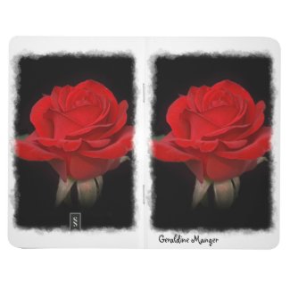 Very Red Rose On Black Journals