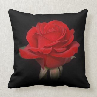 Very Red Rose Throw Pillow