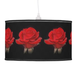 Very Red Rose x 7 on Black Lamp