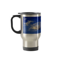 Very structured cloud in a beautiful blue sky coffee mugs