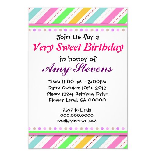 Very Sweet Birthday Invitation