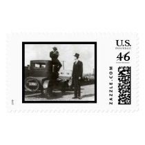 Very Tall Man and a Photographer 1922 postage by lc_vintagephotos Very Tall Man and a Photographer 1922 postage