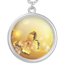 Very Yellow, Butterfly and Bubbles Custom Necklace