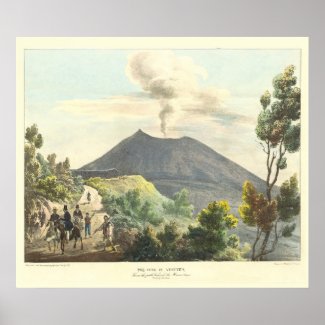 Vesuvius, An Active Volcano in 1832, Italy Poster