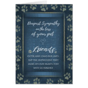 Vet & Business Pet Loss Sympathy Blue Paw Prints Card