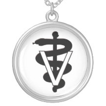vet med caduceus custom necklace