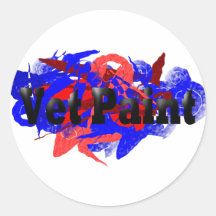 Vet Paint Logo Round Stickers
