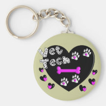 Vet Tech BLACK AND WHITE HEARTS Key Chains