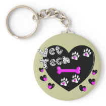 Vet Tech BLACK AND WHITE HEARTS Key Chains