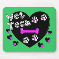 Vet Tech BLACK AND WHITE HEARTS Mouse Pads