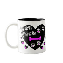 Vet Tech BLACK AND WHITE HEARTS Mug