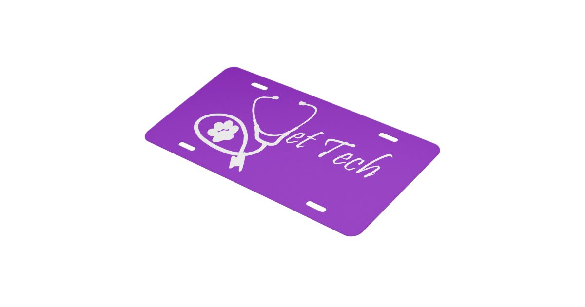 vet-tech-license-plate-zazzle