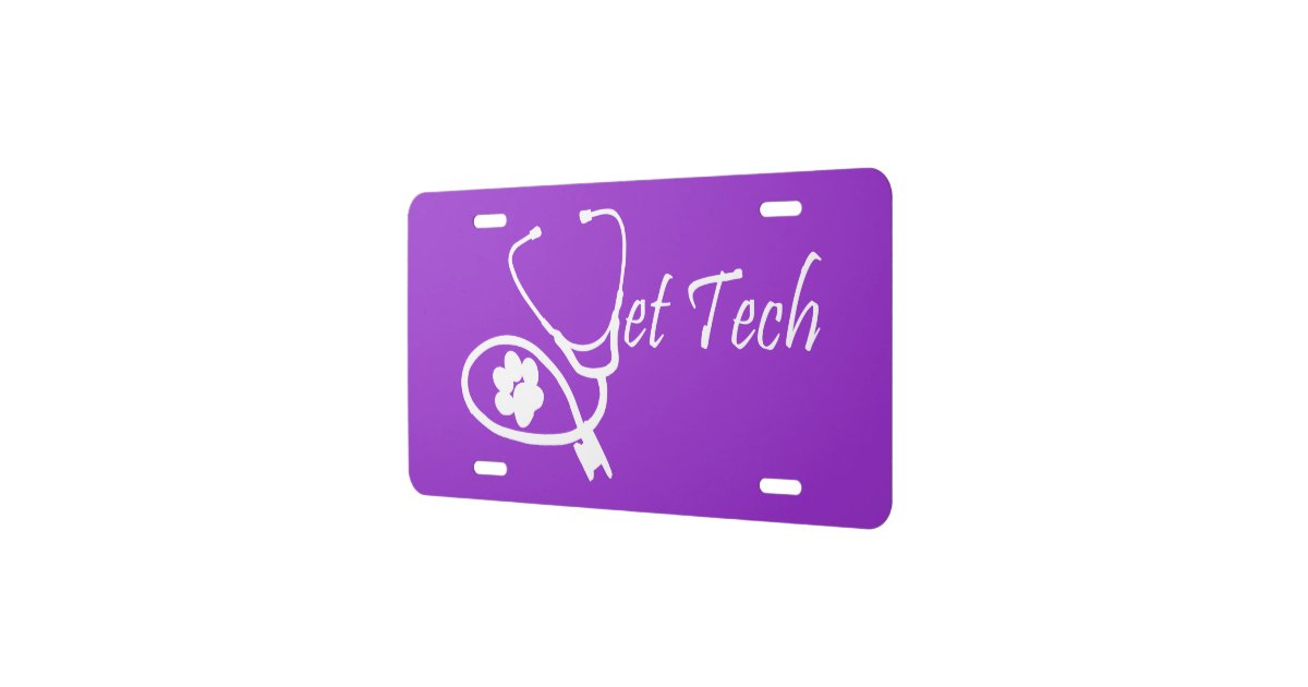 vet-tech-license-plate-zazzle