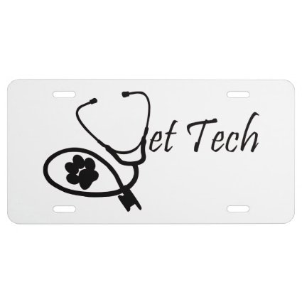 vet tech license plate license plate