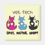 Vet Tech SPAY NEUTER ADOPT Black Cats Design Refrigerator Magnet