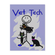 Vet Tech Stick Person With Black Cats postcards by gailg1957 Vet Tech Stick Person With Black Cats postcards