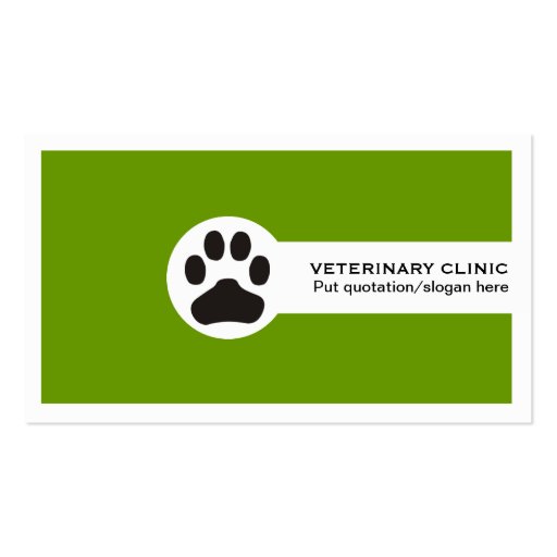 Vet/Veterinary Clinic minimalist business cards (front side)