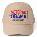 Veteran for Obama - Poltical Cap hats