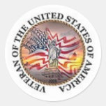 Veteran Round Sticker