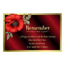 Veteran Tribute with red poppy posters