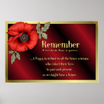 Veteran Tribute with red poppy Poster