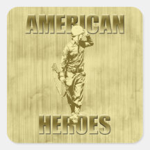 Veterans are American Heroes Square Stickers