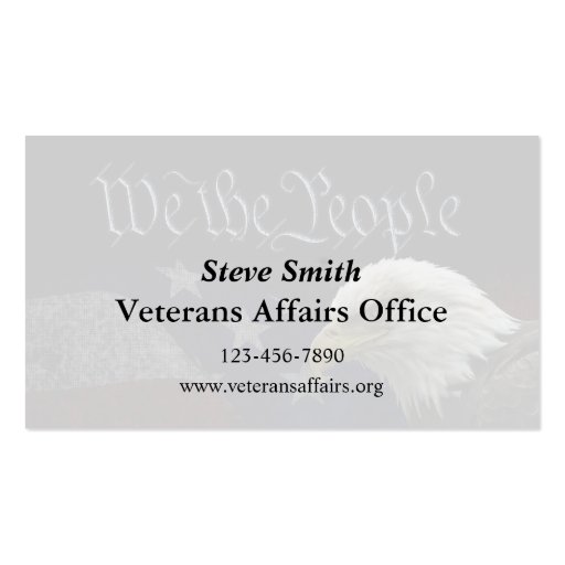 Veterans Business Card (back side)