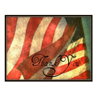 Veterans Day American Flag Thank You Postcard