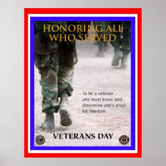 veterans day honor poster from 8.99 print