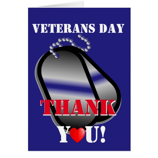 Veterans Day Thank You Card Zazzle