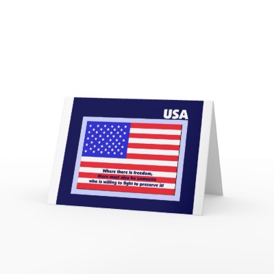 Veterans Day Thank You Card -- American Flag by KathyHenis