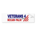 Veterans for McCain Palin 2008 bumper stickers