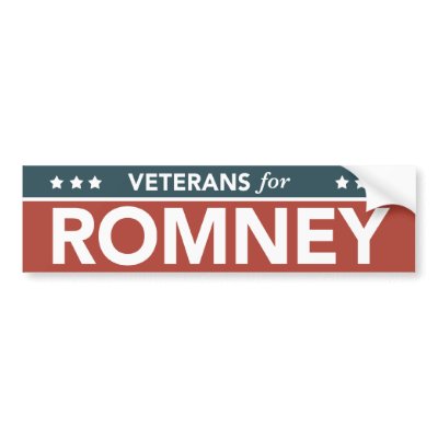 Veterans For Mitt Romney Ryan 2012 Bumper Sticker