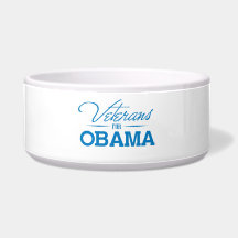 VETERANS FOR OBAMA -.png Pet Food Bowls