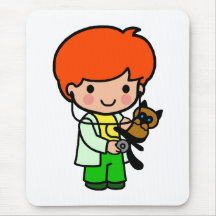 Veterinarian Boy Mouse Pads
