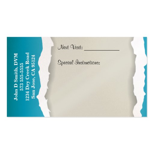 Veterinarian Business Card (back side)