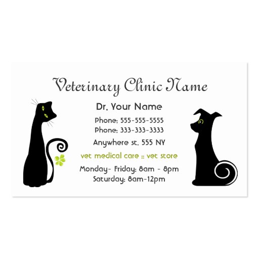 Veterinarian Business Card (front side)